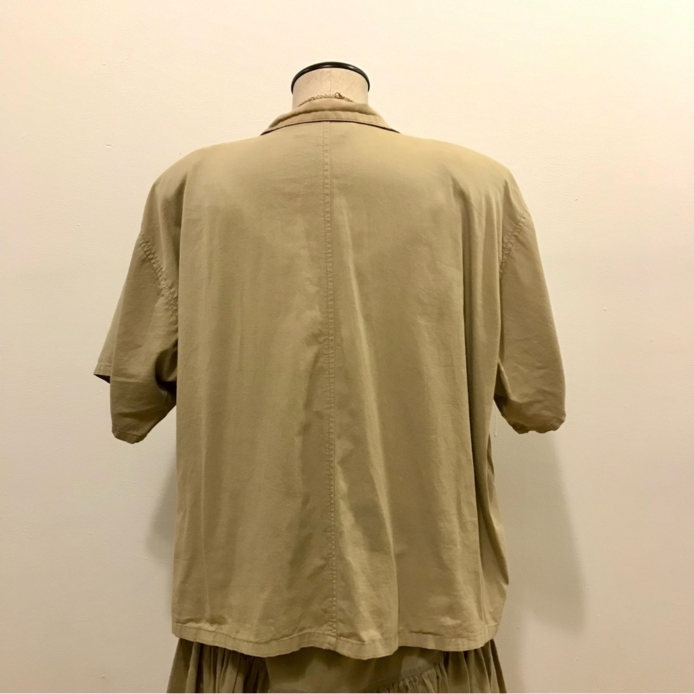 Vintage Metropole Boxy Short Sleeve Shirt in Khaki. Size M. - Picture 5 of 11